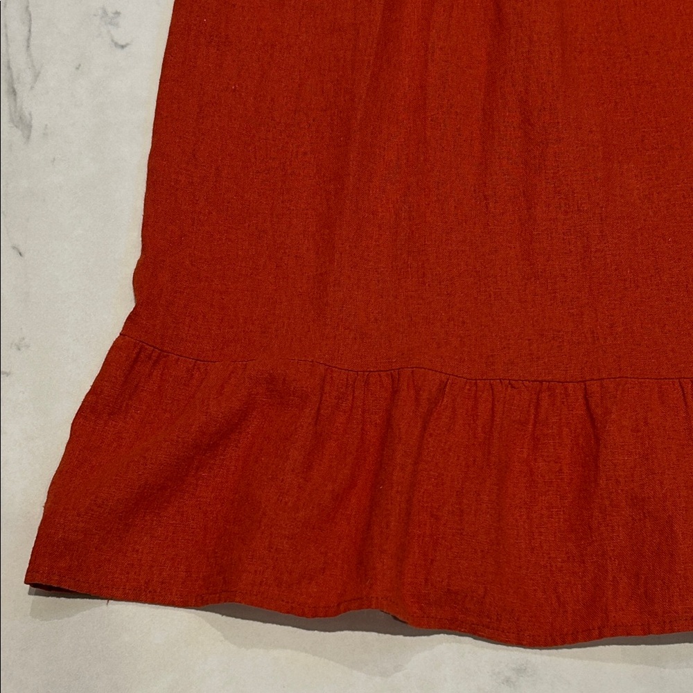 100% Linen Terracotta Midi Dress by UOs Urban Renewal - Picture 11 of 15